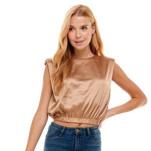TCEC | NWOT | Satin Muscle Top | S | Bronze | CT7484